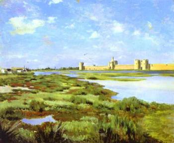 弗雷德裡尅 巴齊耶 Landscape of Aigues-Mortes